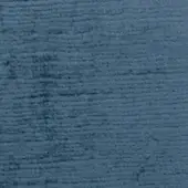 Dusty blue fabric swatch with a dense, nubby texture and corrugated surface; coarse fibers show height variations in a studio setting.